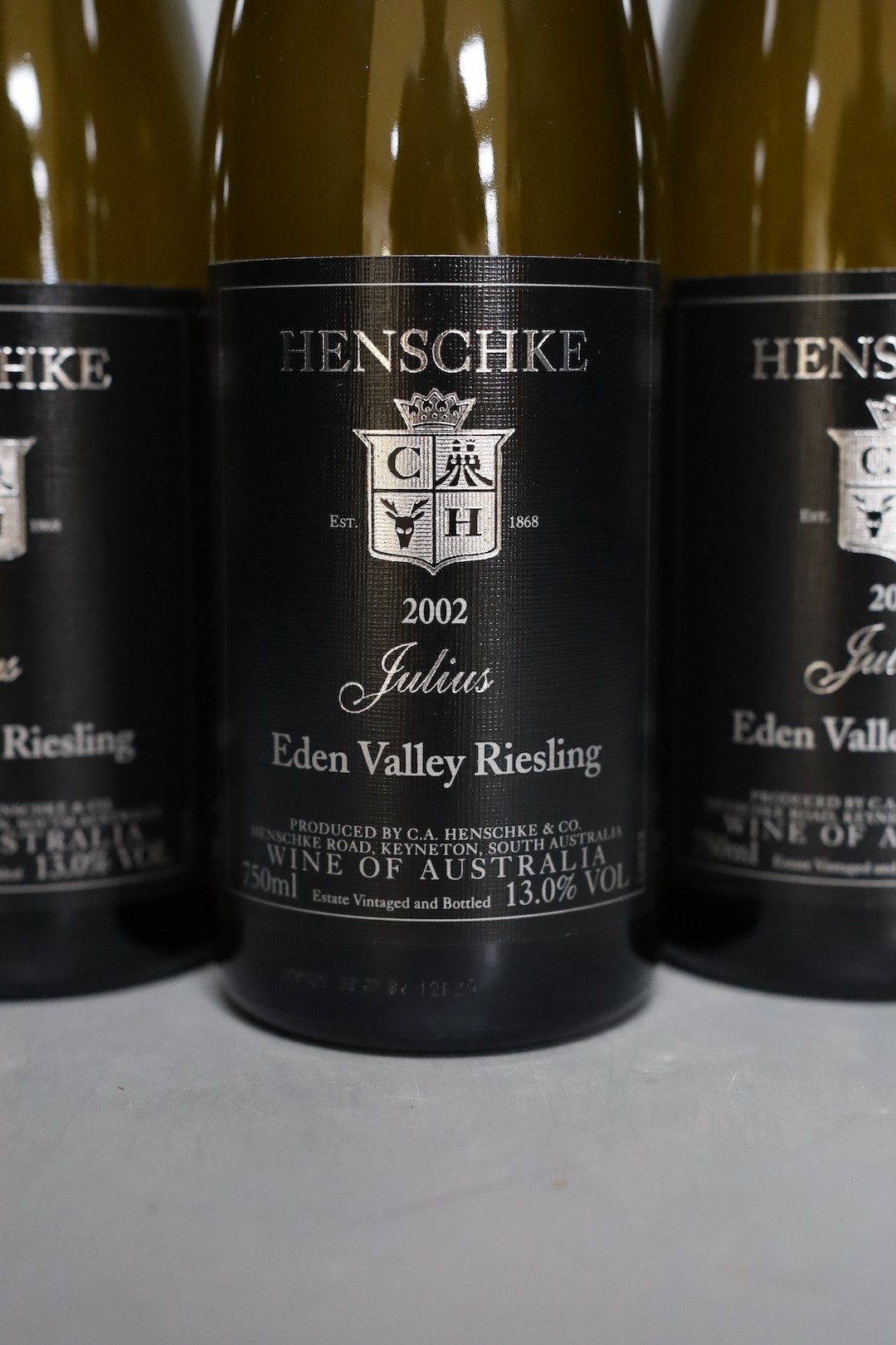 Three bottles Henschke 'Julius' Riesling - Eden Valley OC, 2002 75cl